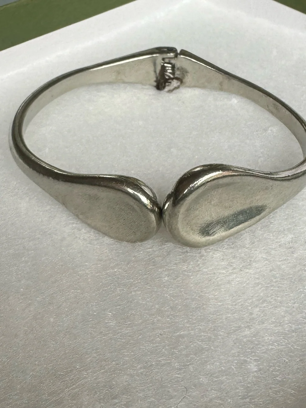 Chico's silver-toned‎ hinged bangle bracelet